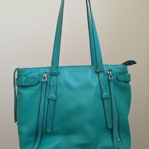 AIMEE KESTENBERG City Slicker Tote Bag Green Leather Purse Retail $268 🛍️